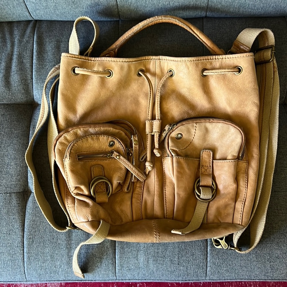 Lucky Brand Cargo Leather Backpack Bag